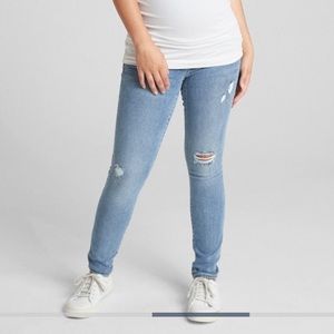 Maternity Full Panel Skinny Jeans Distressed Gap 8